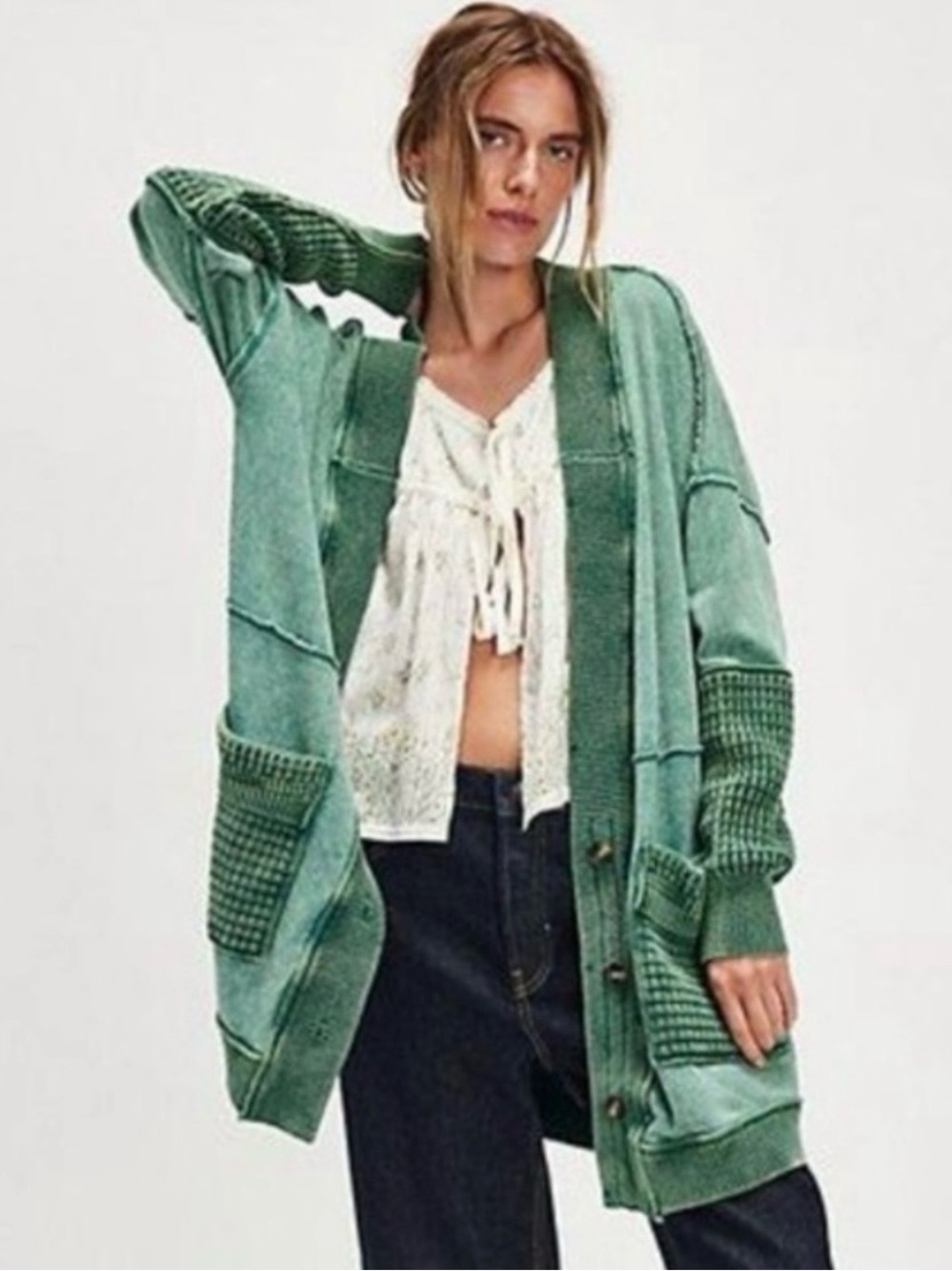 We The Free Brooklyn Cardi~ Bottle Green
